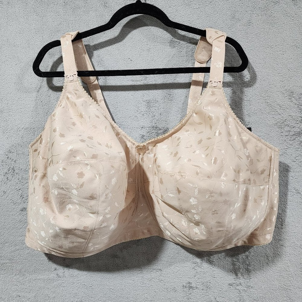 Elila Jacquard Bra Nude #1305 Plus Size 50K Full Coverage Soft Cup No Wire NEW